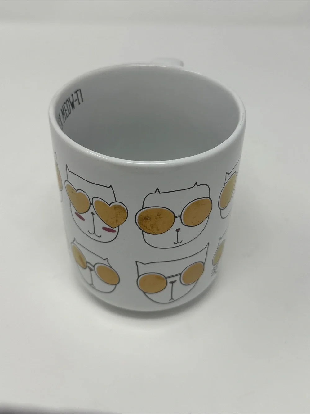 Cat mug - Cat coffee cup - cats with Gold Sunglasses 16 oz cup